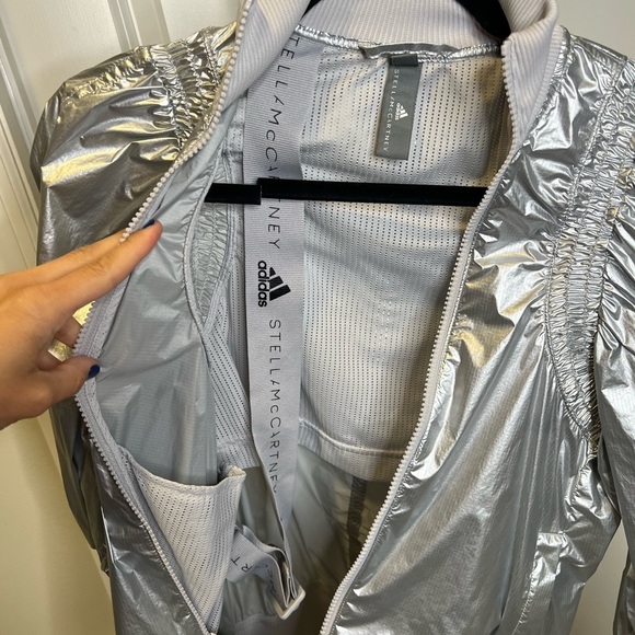 Stella McCartney x Adidas Metallic Zip front running bomber jacket - Picture 7 of 15